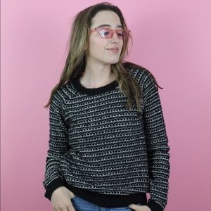Black + White Patterned Sweater